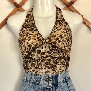 Vintage 90’s Leopard Print Halter Top